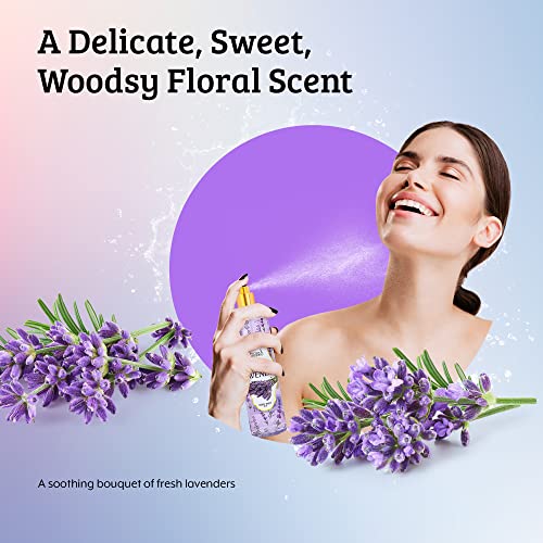 Freida and Joe Lavender Luxury Body Spray For Women, Womens Perfume Fragrance Body Mist & Sprays, Women's Woodsy Scented Gifts & Presents, 8 oz Fine Mist Spray Bottle for Mom
