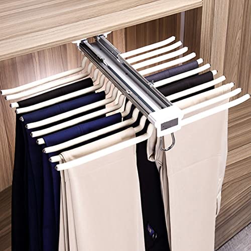 Rail à vêtements extensible pour suspendre écharpes et jeans dans le dressing