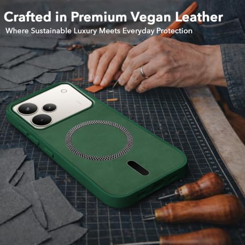 Image of Jkobi Leather Finish Back Cover Case for Realme P4 Pro (MagSafe Compatible Wireless Charging | Soft Touch | Camera Bump Protection)