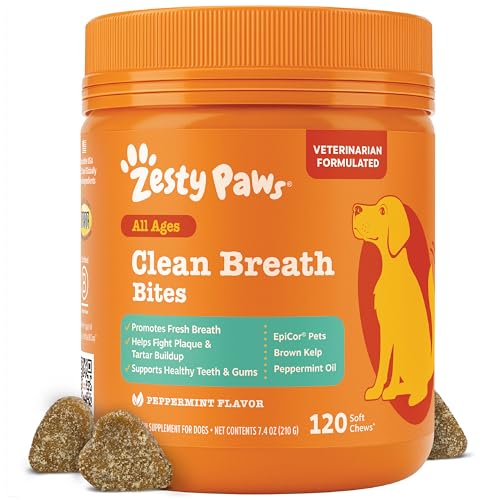 Zesty Paws Clean Breath Dental Chews for Dogs - Dog...