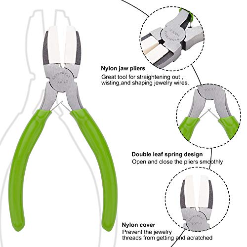 Benecreat Double Nylon Jaw Pliers Flat Nose Pliers With Adhesive Jaws For Diy Jewelry Making Hobby Projects, Green #TOP1