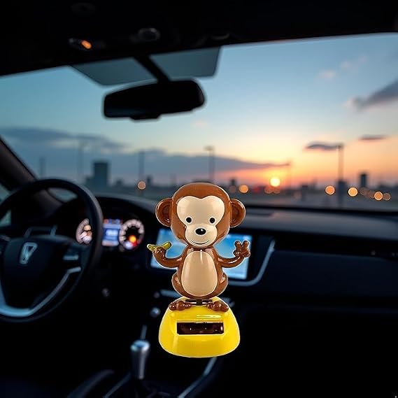 Cute Monkey Solar Power Dancing Monkey Figure for Car Dashboard Desktop Decor Auto Parts Solar Power Kits, Automobile Accessories, Auto Parts