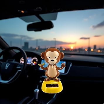 Cute Monkey Solar Power Dancing Monkey Figure for Car Dashboard Desktop Decor Auto Parts Solar Power Kits, Automobile Accessories, Auto Parts