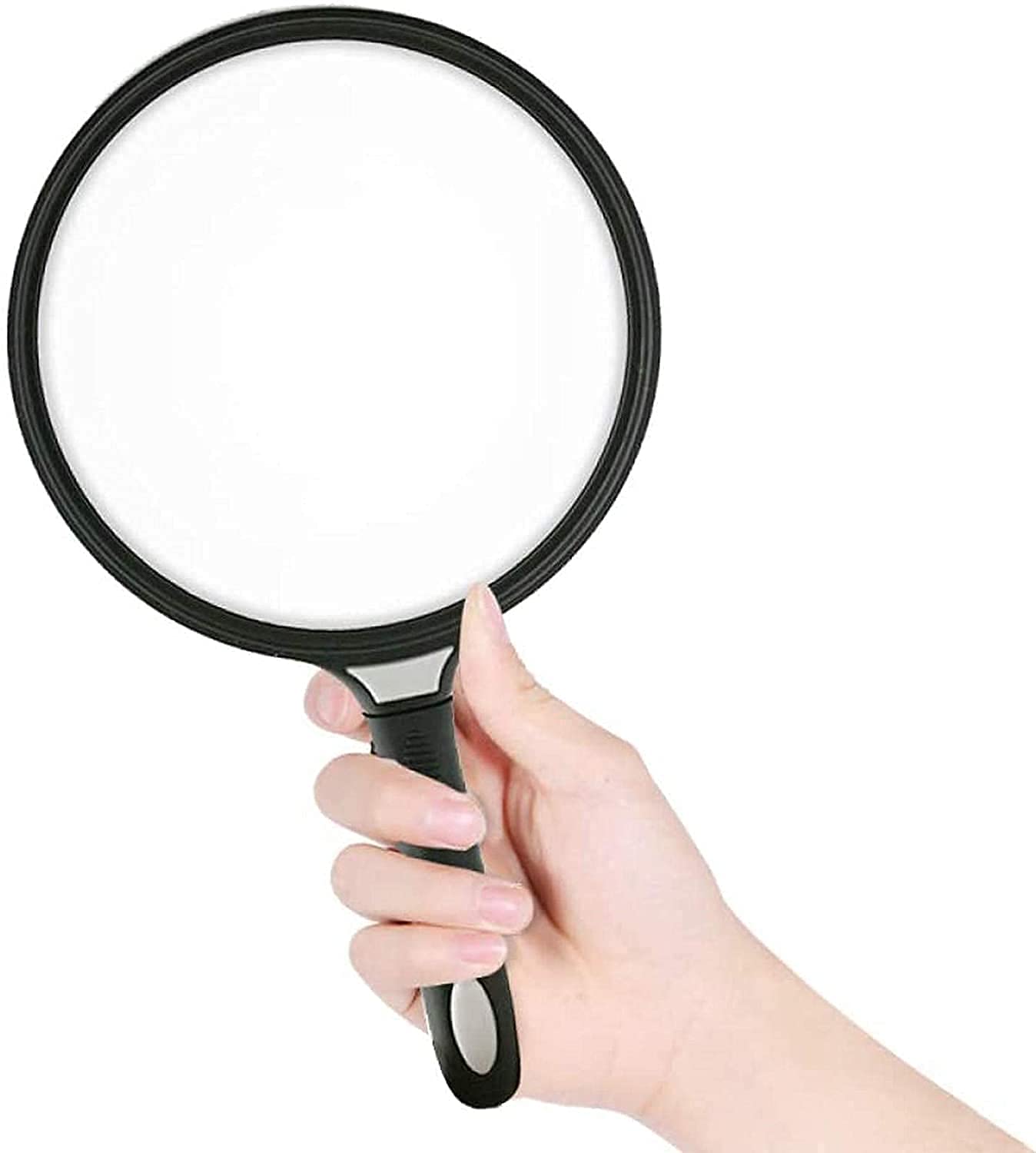 SaryEdge Magnifying glass 130mm Diameter with Scratch Resistant Magnifier Handheld Reading Magnifying Glass, 2.5X Loupe Magnifier Reading magnifying glass,