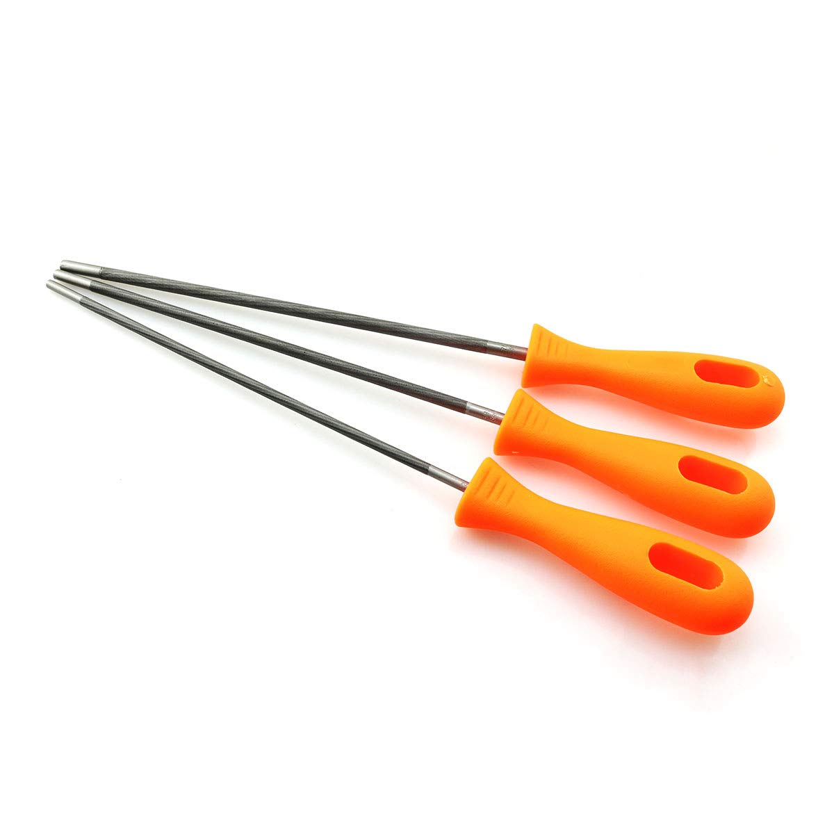 heyous 3 unids 5/32 pulgadas motosierra cadena afilar archivo conjunto motosierra archivos sacapuntas con mango plástico herramientas manuales carpintería