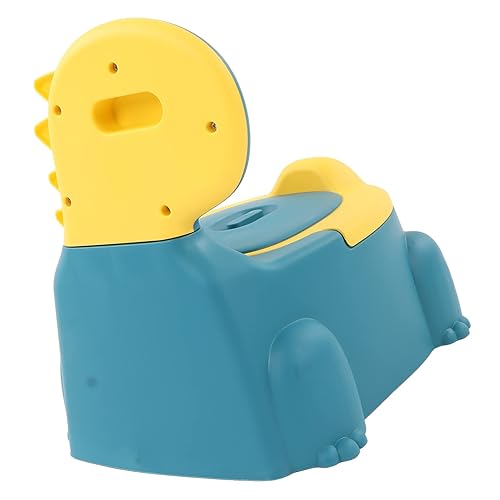 Orinal para niños pequeños, estilo moderno de dinosaurio, portátil, cómoda con asa para entrenamiento de 0 a 6 años (azul marino)
