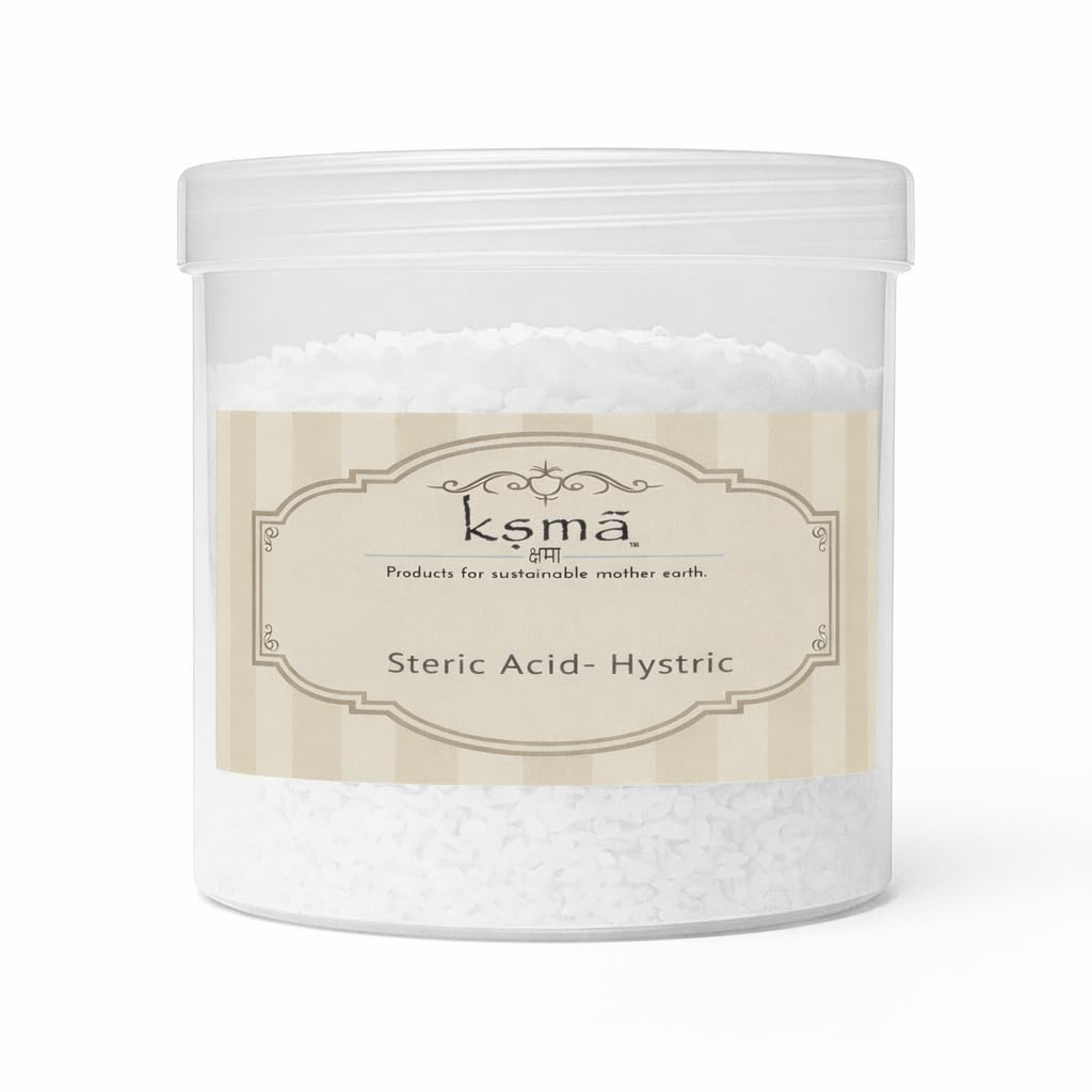 Stearic Acid Hystric Grade 250g – Cosmetic Raw Material for Cream, Lotion, Soap, Candle & Shampoo Making – Emulsifier & Thickener (White Flakes)