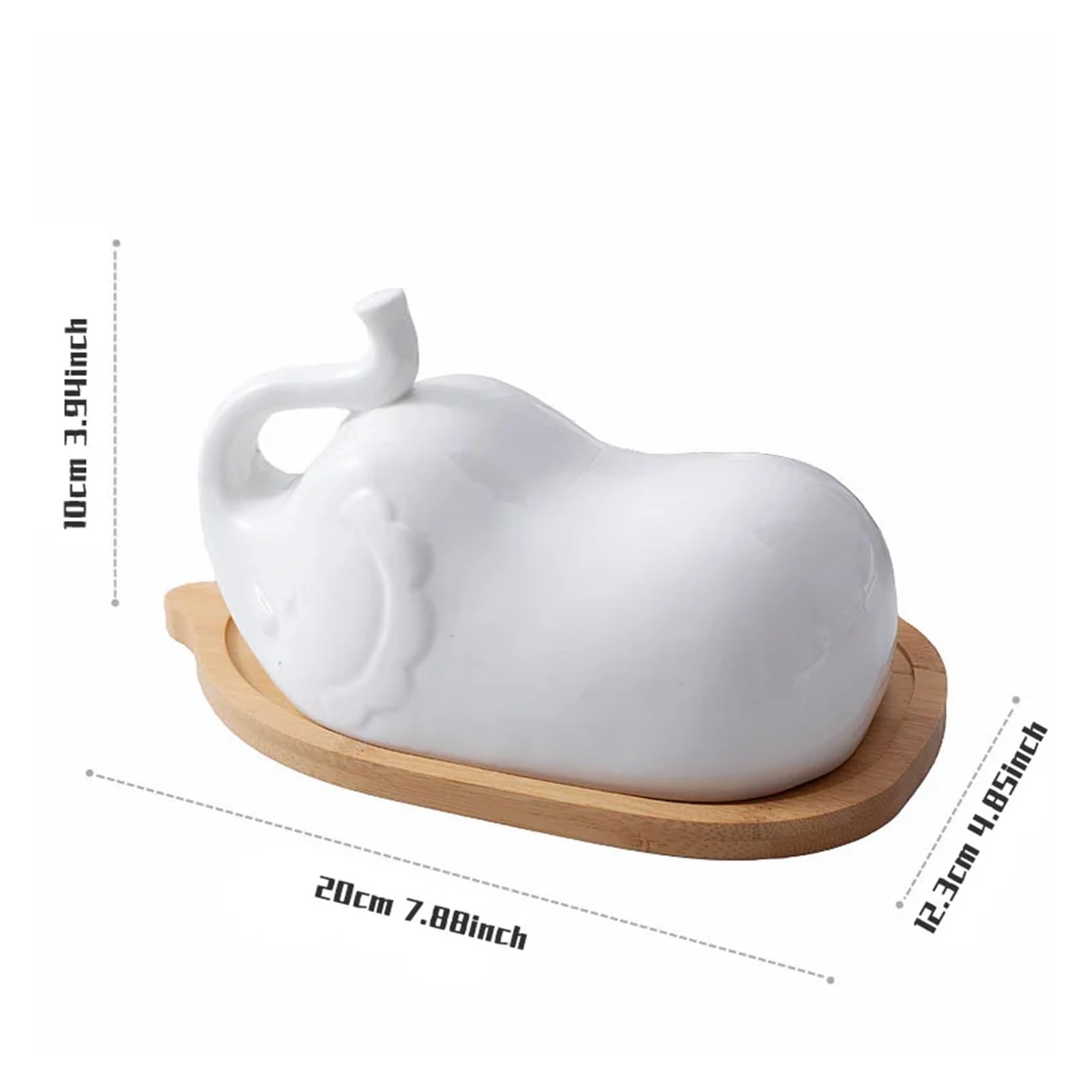 Beurrier en céramique éléphant, récipient à Beurre en Porcelaine Blanche, décoration de Cuisine for la côte est-Ouest pour la Cuisine, la Table à Manger