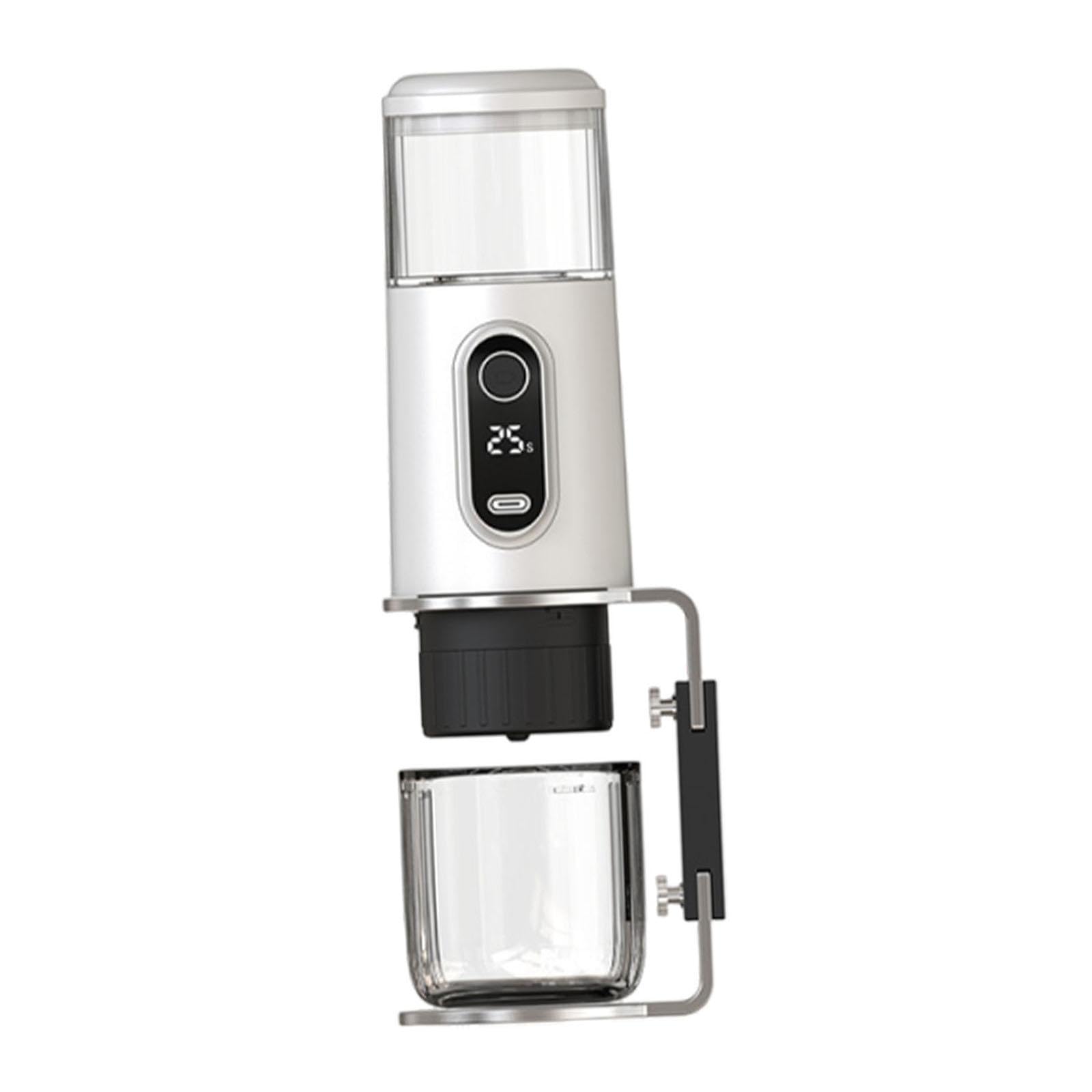 Cafetera Espresso Eléctrica Portátil, Mini Cafetera Compacta, Recargable E Inalámbrica, Ideal para Viajes, con Bomba de 19 Apta para Camping, O, Blanco, Individual