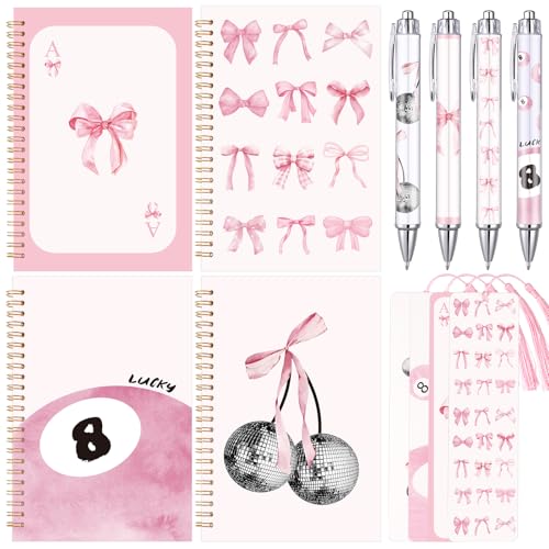 Carnet ligné avec stylos à bille et couverture rigide A5 pour vos notes