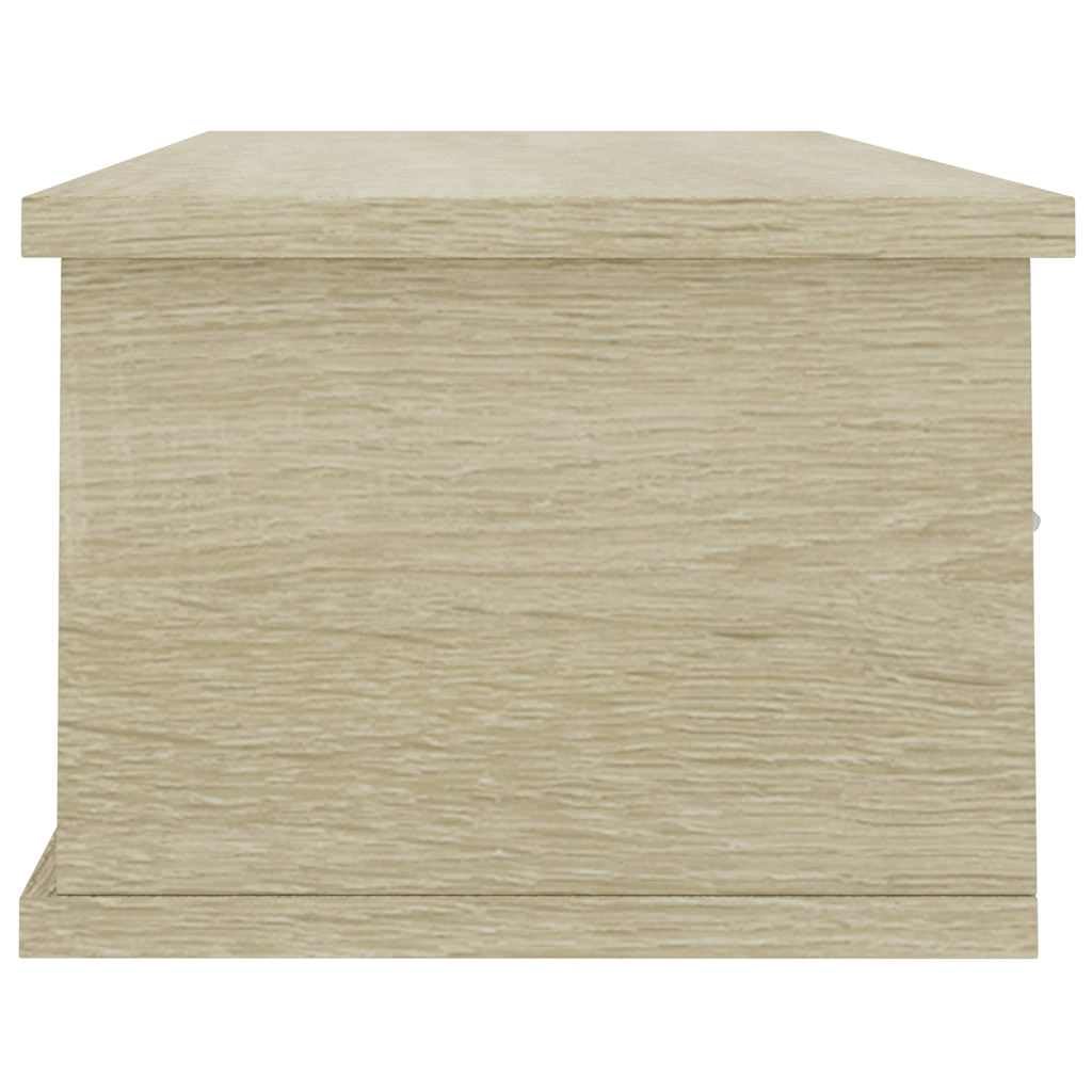 Estantería de pared con 3 cajones, roble Sonoma, madera, 88 x 26