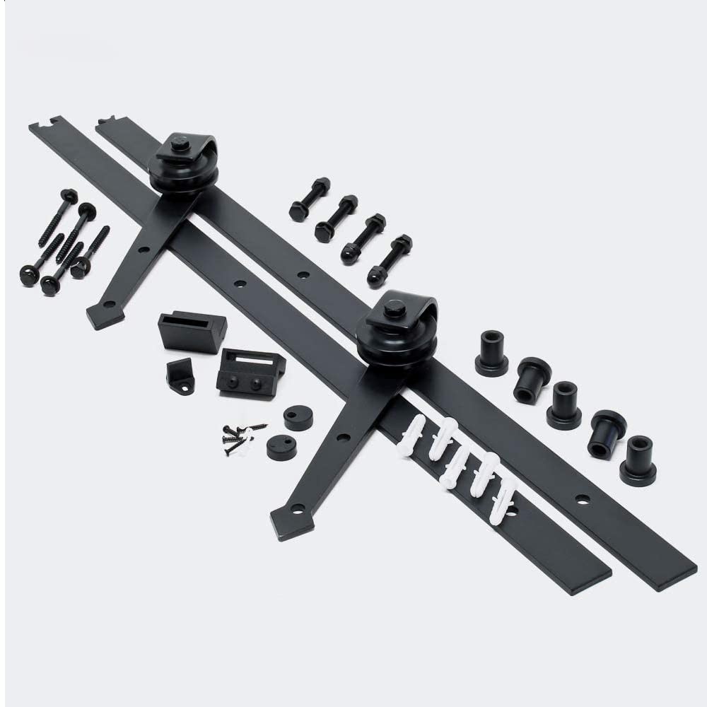 Sistema de herrajes para puerta corredera 183cm 6ft max. 90kg Riel para puerta deslizante Decoración