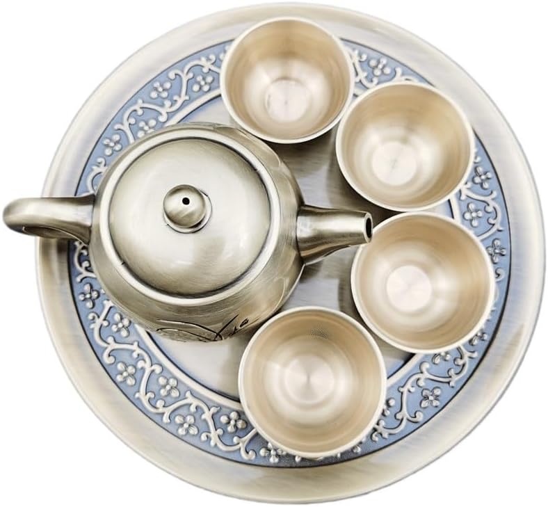 Tea Set Home Office Ancient Kung Fu Tea Set Tray Tea Cup Metal Gift Box