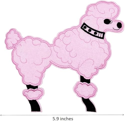 Miniatura 2 de Disfraz de mujer de los años 50 y 50, apliques de caniche rosa, parches bordados para planchar