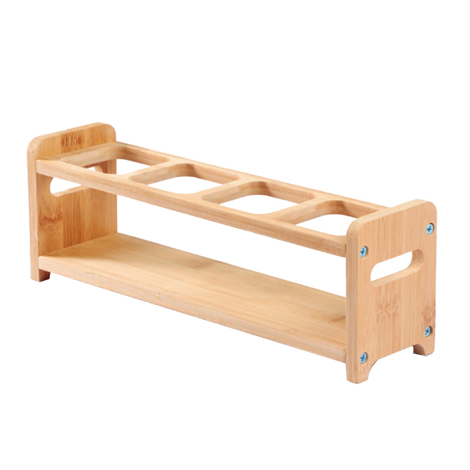 ZIZEV Oil Bottle Rack Seasoning Storage Holder Elegant Wooden Rack with 4 Holes for Cooking (Slots)