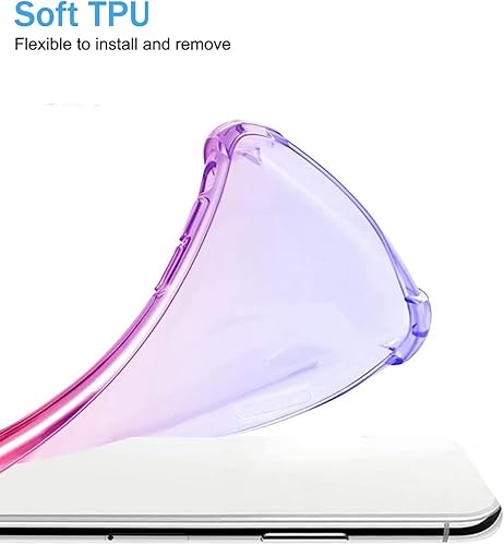 Miniatura 7 de Funda transparente para Moto G8, color degradado, delgada, suave, TPU a prueba de golpes, antiarañazos, funda protectora para Motorola G8 (azulrosa)