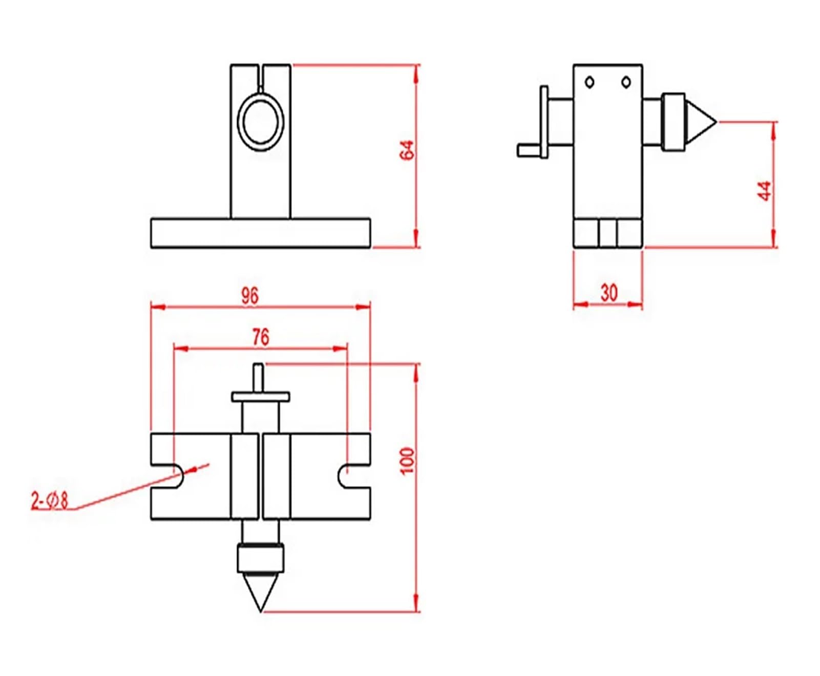 Aktywny konik Opcjonalna wysokość środka 44 mm 54 mm (Tailstock-44mm)