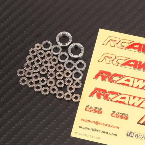 Image of RCAWD for Hobbyplus Arktos Ball Bearing Kit Upgrades, 42pcs Steel RC Bearing for HB 1 /18 CR-18P 6X6 Upgrades Parts Sliver