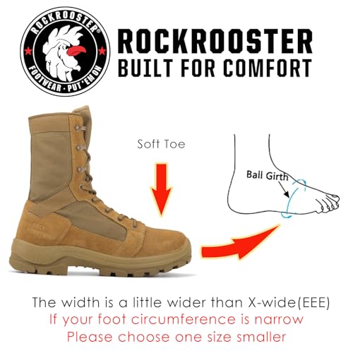ROCKROOSTER Tactical Boots for men, Comfortable Anti-Fatigue Tech, Durable, Quick Dry Combat Boots2