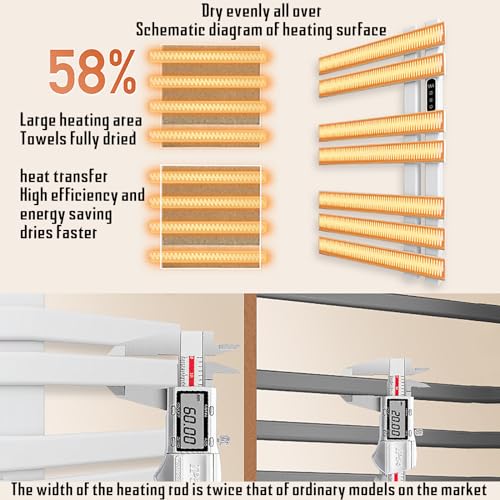 Sèche-serviettes électrique mural anti-humidité pour serviette toujours sèche - 6