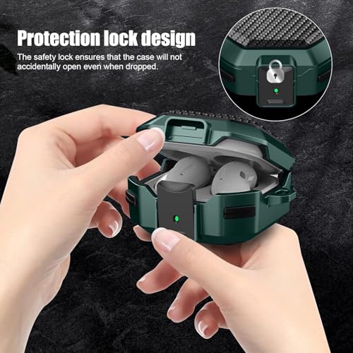Image of Armor Secuer Lock Case Cover Compatible for Samsung Galaxy Buds Core (2025) -Green