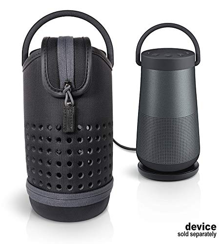 Case For Bose Soundlink Revolve + Bluetooth Speaker, With Customized Compartment Also For Charging Cradle And Adapter, Sound Through Stand Case (Upgraded Version) #TOP1