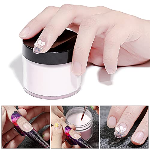 BOLT BEE ACRYLIC POWDER FOR NAIL ART COMBO PACK- 30 GMS EACH PACK OF 3- SHADE- PINK, WHITE & CLEAR 4
