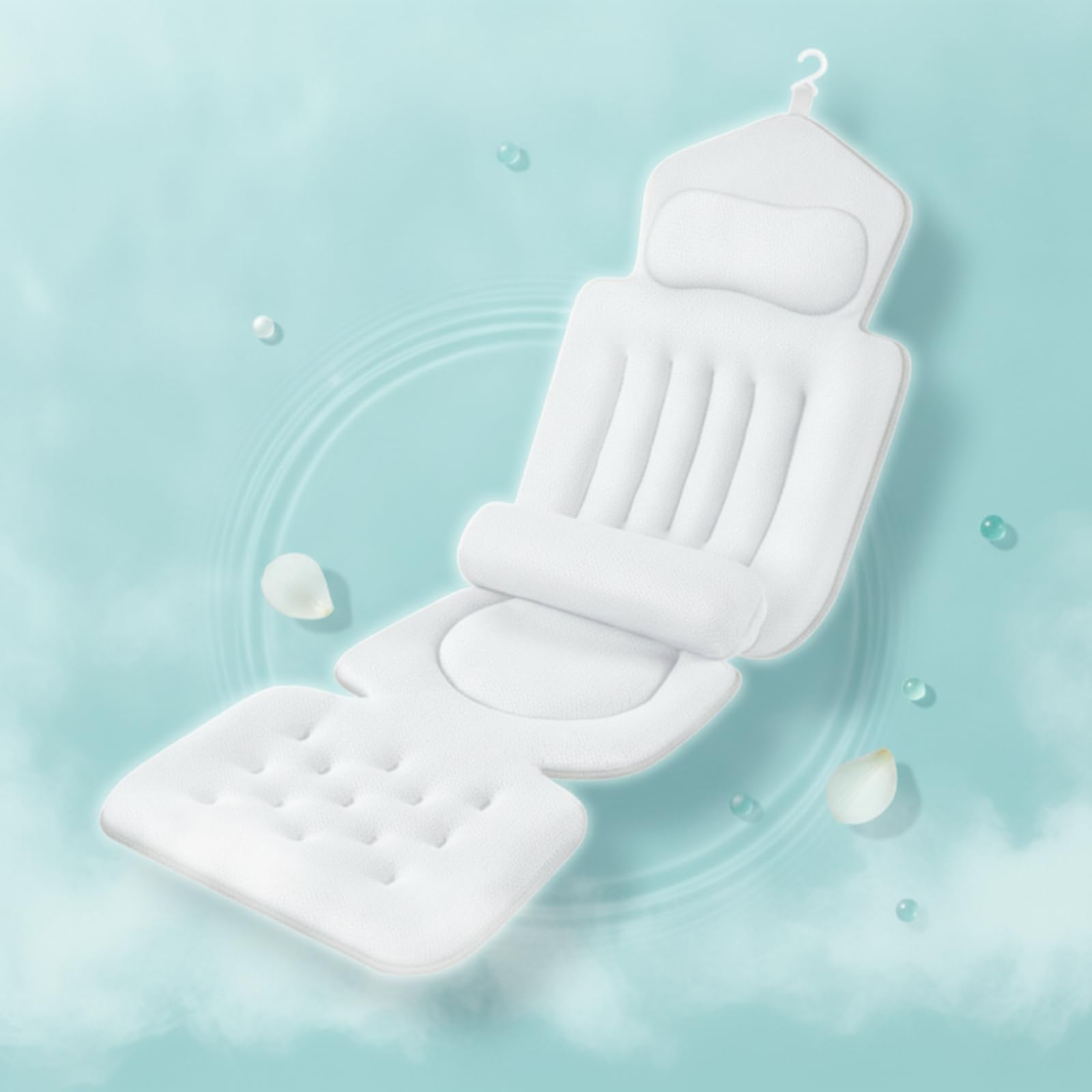 KESOTO Cuscino da Bagno Cuscino Vasca Poggiatesta Cuscino Corpo Intero con Schienale Sagomato Presa con Ventose Superficie Puntinata in Silicone Adatto a Momenti di Benessere E Cura Personale in Bagno