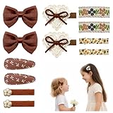 Bellanova Baby Haarspangen für Feines Haar, 10–14 Stück, Vollständig Stoffbezogen und Rutschfest, Haarspangen Mädchen und Kinder, Leichte Haarclips Mädchen für Alltag und Kindergarten (Braun Natur)