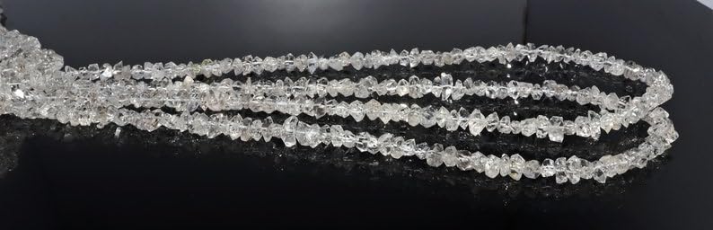 Naturalne białe samorodki Herkimer szorstkie koraliki 6-6,5 mm 40 cm długi sznurek tworzenie biżuterii, koraliki z kamieni szlachetnych do naszyjnika, bransoletki