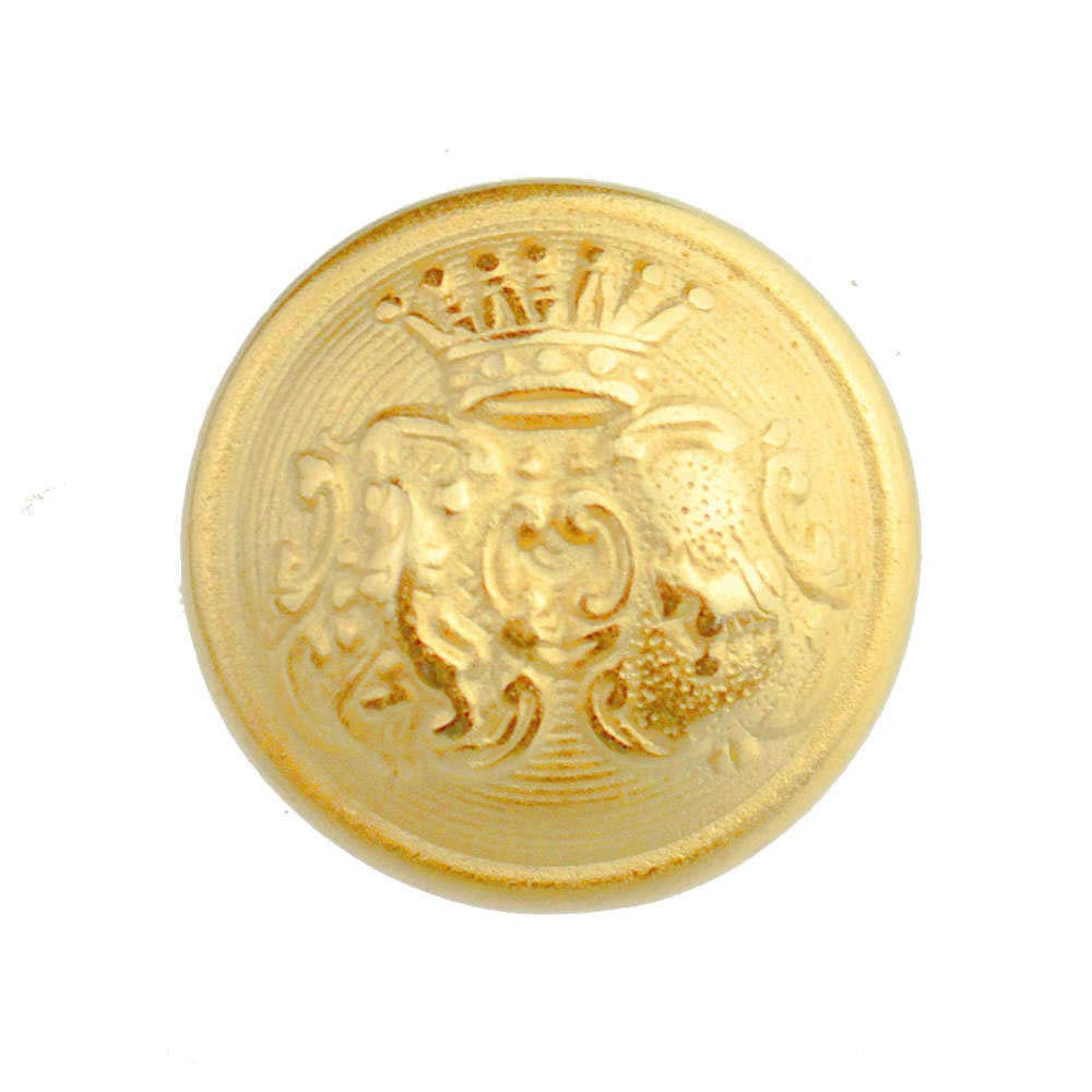 Metal Gold Dome Military Coat of ARMS Shank Button Size 40L 25mm (12)