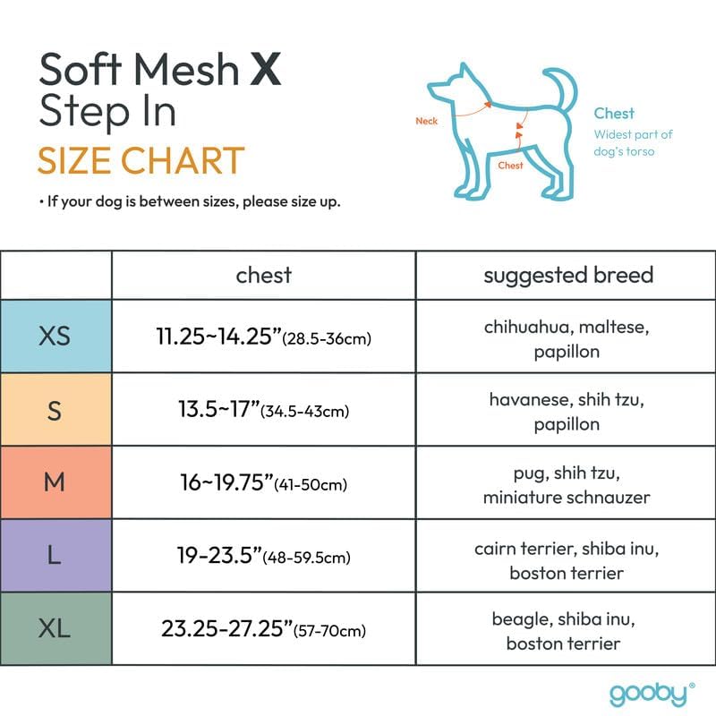 Image of Gooby Soft Mesh X Step in Dog Harness - Blue, Medium
