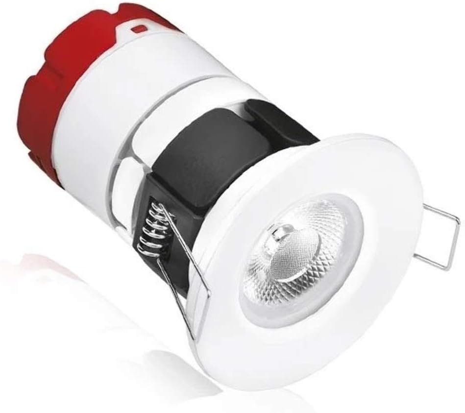 Aurora MPRO1, 7w Fixed IP65 DIMMABLE FIRE Rated Downlight Colour 4000k Cool White and White Bezel