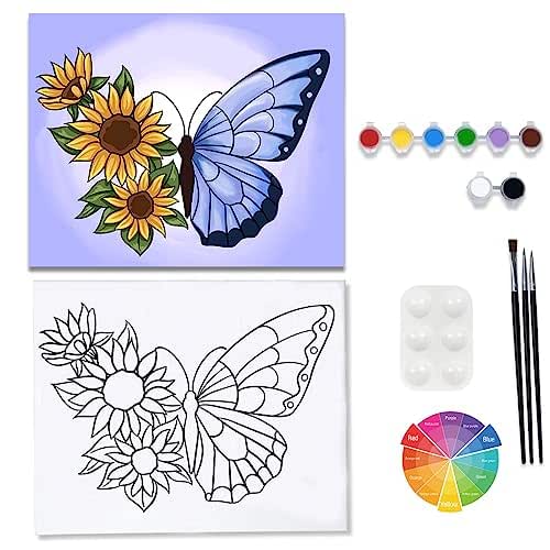 VALLSIP Canvas Painting Kits Pre Drawn Canvas for Painting