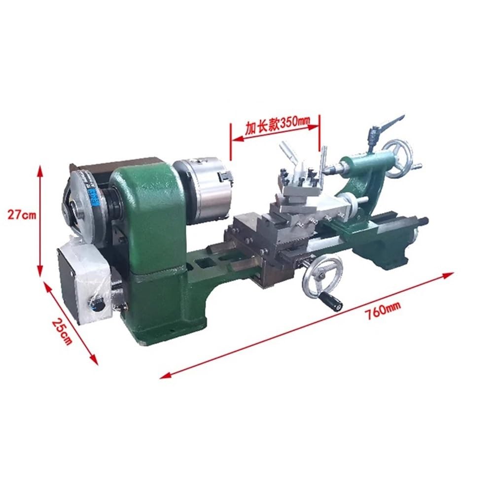 Mini Torno de precisión para Hierro Fundido, microinstrumento de precisión, Torno pequeño/de Escritorio para Metal (Mandril de 4 mordazas)