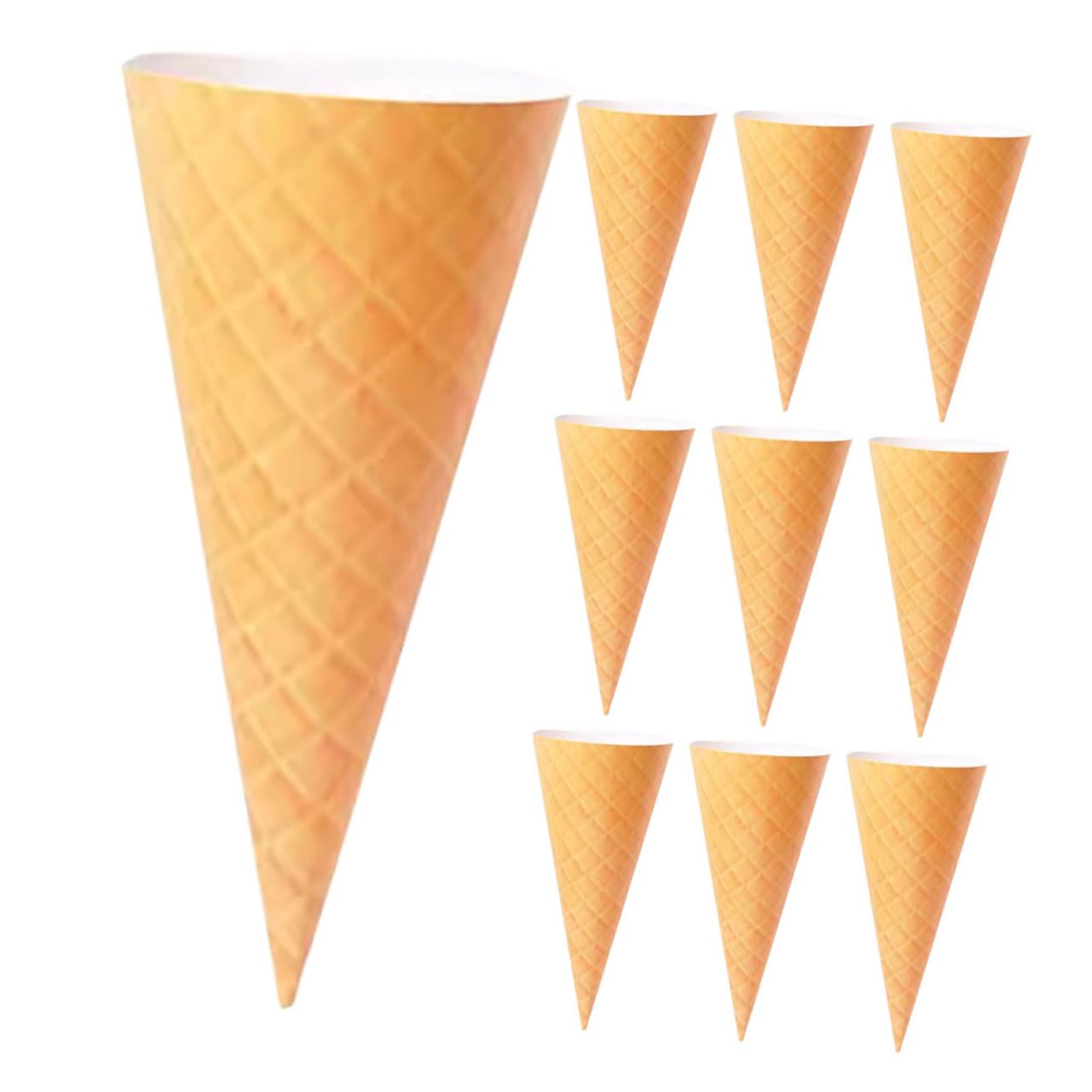 GLEAVI 10pcs Ice Cream Paper Cones for Bouquets Flower Petal Wrapping Kit Elegant Decorative Petal Cones for Weddings Parties