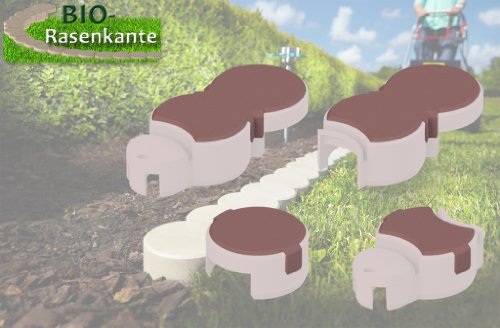 Preisvergleich Produktbild BIO Rasenkante Zubehör, Schneckenbremse, Farbe: ziegelrot, Raseneinfassung, Beetumrandung, Rasenkantenstein, Mähkante aus Kunststoff, Schneckenstopp, Schneckenschutz