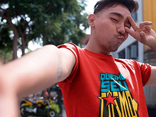 Camiseta Cavaleiros do Zodíaco Queime Seu Cosmo Preta Vermelha Adulto Unissex (Preta, P)