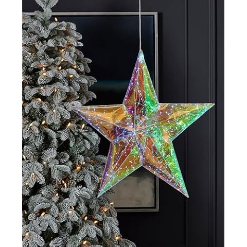 Prismatic Iridescent Traditional Star 24", LED Lights Cover