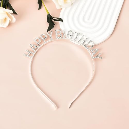 Yangqian Happy Birthday Headband For Women Girls Birthday Hair Decorations Rhinestone Happy Birthday Tiara Hair Band Hoop Birthday Party Hair Accessories Bday Birthday Gifts For Women Headband Birthday Stuff thumb #4