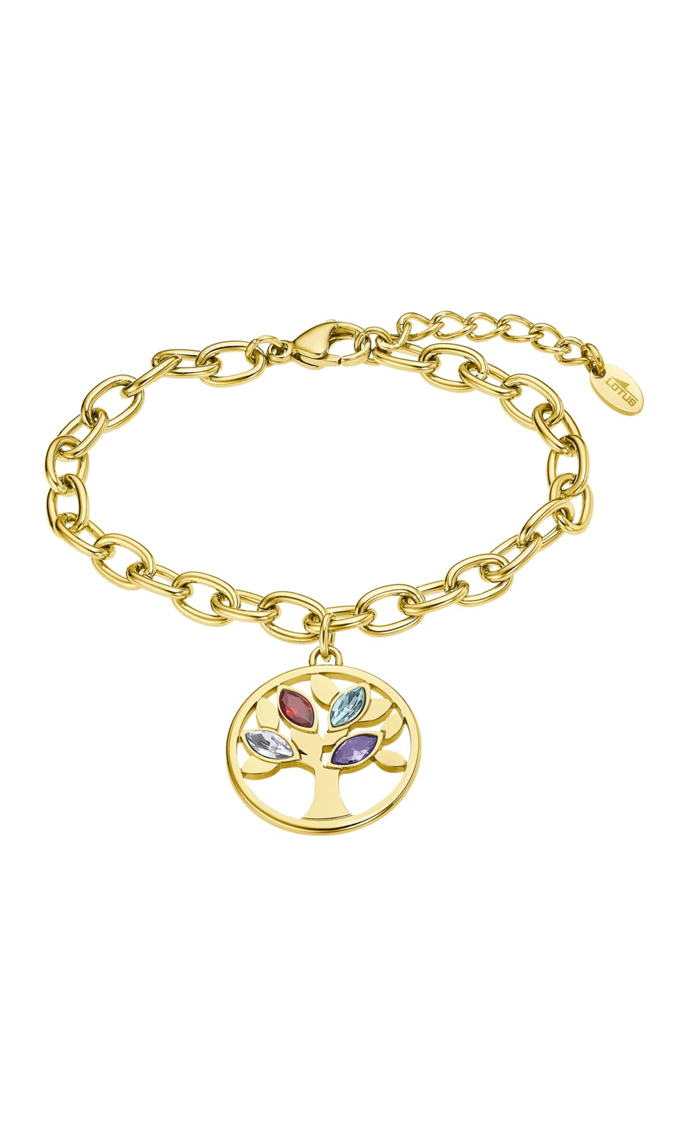 LOTUS STYLE Pulsera Acero Inoxidable Mujer LS2192-2/2 Árbol de la Vida - Sofisticado Brazalete con Pulido y Acabado Refinado - Pulsera Dorada 20,5 cm - Regalo Cumpleaños, Aniversario, Ocasión Especial