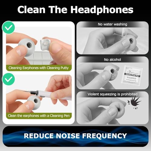 Image of Memory Foam Ear Tips for AirPods Pro 1st & 2nd Generation with 3-in-1 Cleaning Kit - Noise Cancelling Replacement Eartips, Comfortable Fit, No Silicone Pain, Fits in Charging Case, Black