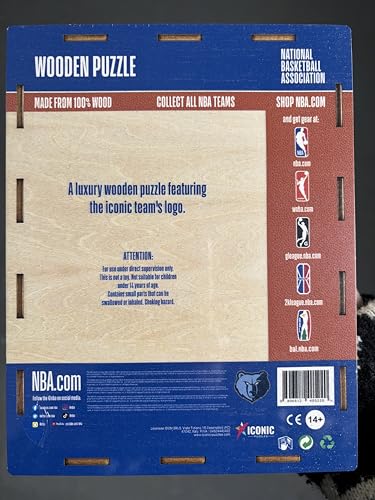 Iconic Puzzles - Memphis Grizzlies, Logo, Puzzle de Madera con Licencia Oficial de la NBA, 100% Sostenible, Talla S, 150 Piezas