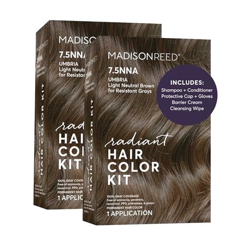Madison Reed Radiant Hair Color Kit, 7.5NNA Light Neutral Brown, 2 Pack