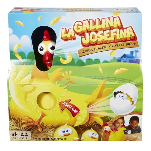 Mattel Games La Gallina Josefina, juego de mesa infantil, +4