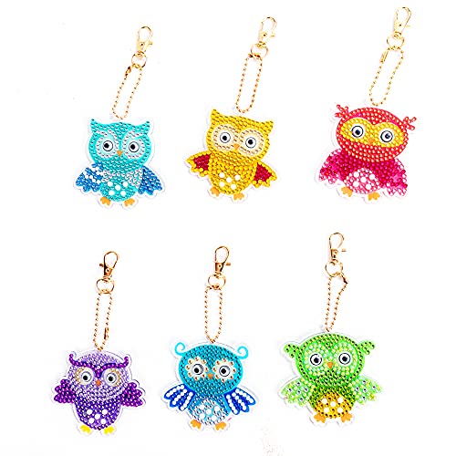 CRGANGZY 5D DIY Llaveros Kits de Pintura de Diamantes, 5D DIY Taladro Especial Completo Pintura de Diamante Llavero Colgante de Arte Kits para niños Bolso Monedero Bolso Colgante de dijes (19x7cm) Cover