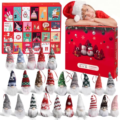 KutaKuta Calendario Adviento Gnomos Navideños 2025, 24 Pezzi Christmas Tree Decorations | Calendario De Cuenta Regresiva Navideña De 24 Días, Navidad Calendario Advent Calendar para Familiares Amigos
