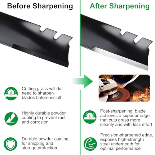 Image of Grasscool 30 inch Deck Toro Timemaster Mower Mulching Blades Replacement | Fit 120-9500-03 116-6358-03,Time Master Turfmaster 20120p 20199 21199 20200 Tractor Riding Lawnmower,Bagger Sharp Cuts Mows