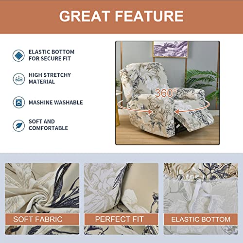 Image of Eco-Ancheng Recliner Slipcovers 4-Pieces Lazyboy Recliner Covers Recliner Couch Covers Recliner Chair Cover Non Slip Reclining Slipcovers with Storage Pockets Furniture Protector for Living Room