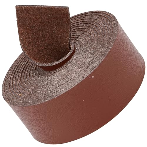 GORGECRAFT 25mm Wide Leather Strips 200cm Long Imitation Leather Strap 1.2mm Thick Flat Cord Lychee Grain Threads Rope for DIY Crafts Jewelry Making Belt Furniture Handles
